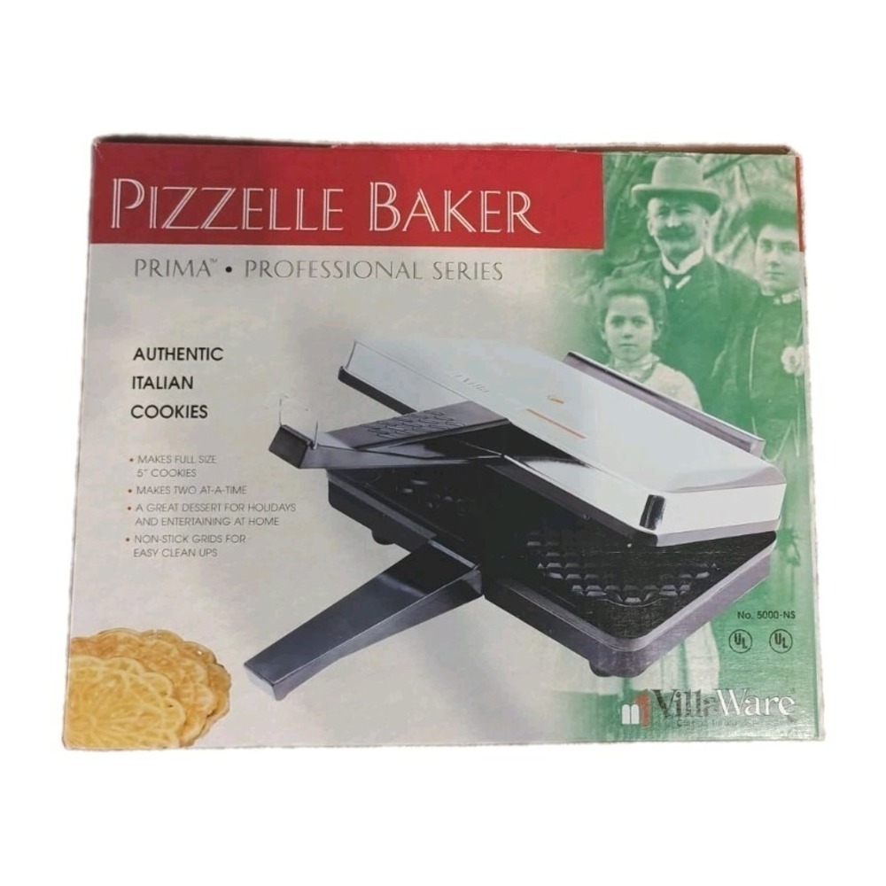VillaWare Prima Pizzelle Baker Italian Cookie Maker 5000 NS Non Stick Works